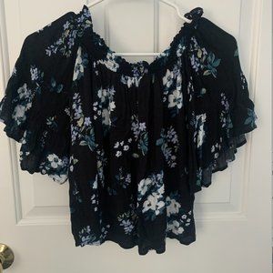 Off The Shoulder Floral Print Hollister Top
